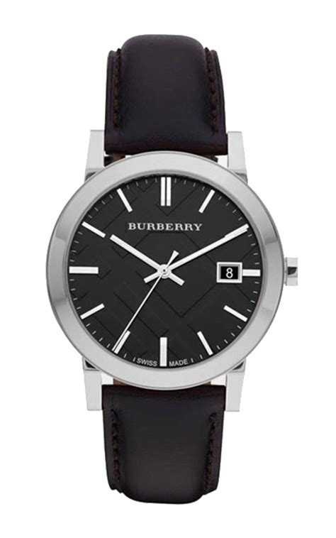 Burberry Watch, Men's Swiss Smooth Black Leather Strap 38mm 